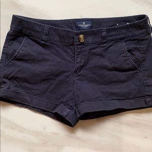American eagle blue midi stretch shorts size 4